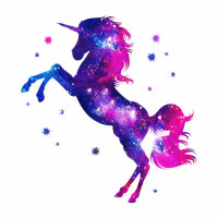 163 Wandtattoo Einhorn pink - 1000 x 1000 mm