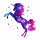 163 Wandtattoo Einhorn pink - 1000 x 1000 mm