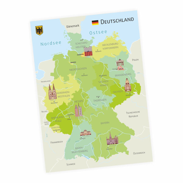 Kinder Lernposter - Deutschland 2 - DIN A2 - 594 x 420 mm