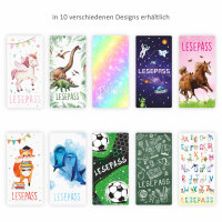 Lesepass Dinosaurier Lesezeichen zum Lesen üben Grundschule - Anzahl 10 Stück