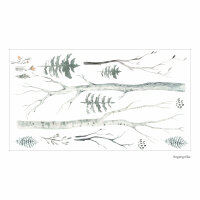 204 Wandtattoo Wald Aquarell - 1750 x 980 mm