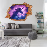 212 Wandtattoo Einhorn - Loch in der Wand - Größe 1250 x 870 mm