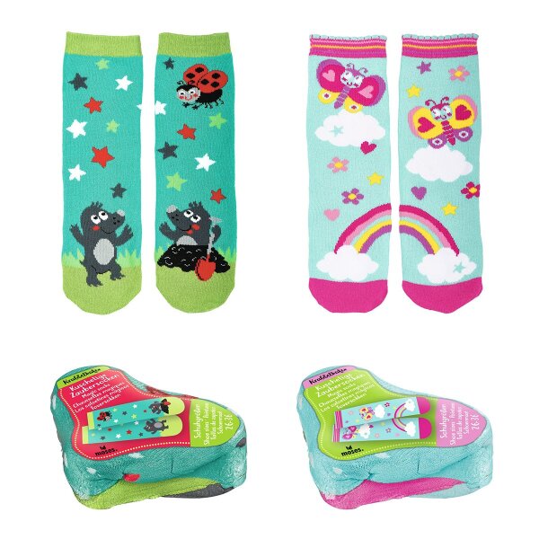 MOSES Krabbelkäfer Zaubersocken 26-36 geeignet - Farbe hellblau