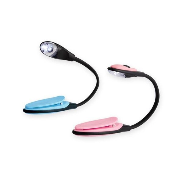 TRENDHAUS LED Leselampe Flexi rosa o. blau mit Clip - Farbe blau