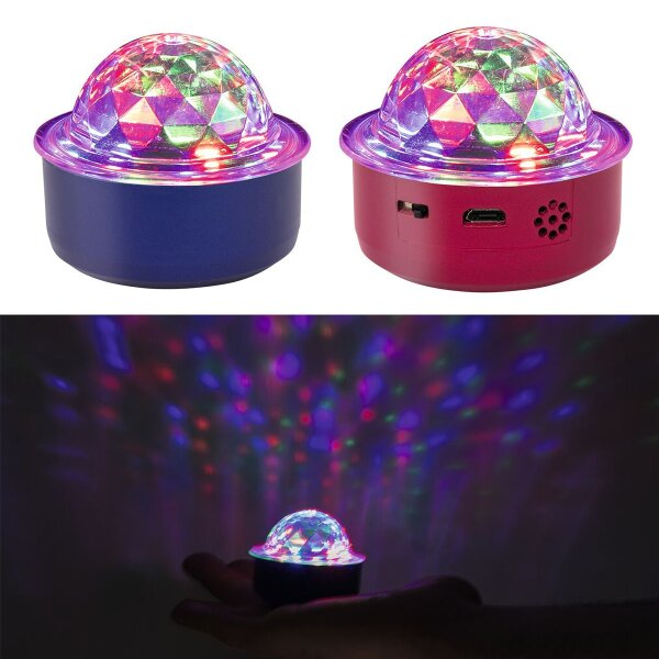 MOSES Mini Discokugel mit Farbwechsel und Musikerkennung - Farbe blau