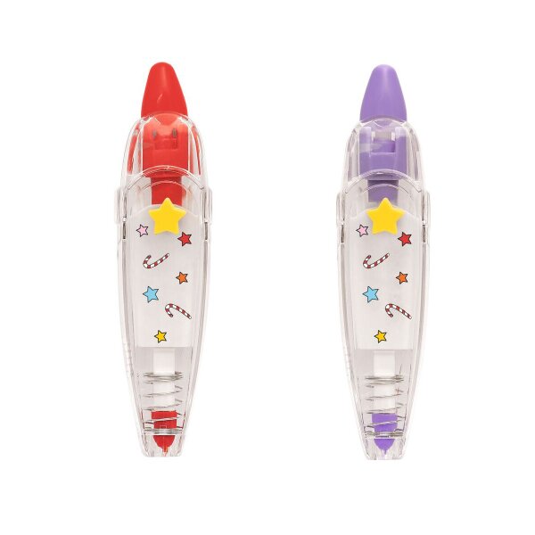 MOSES Deko Tape Stift Sternenzauber Abroller Weihnachten - Farbe lila