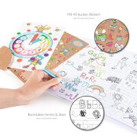 TRENDHAUS Ausmalspaß inkl. Lernuhr und Sticker Einschulung