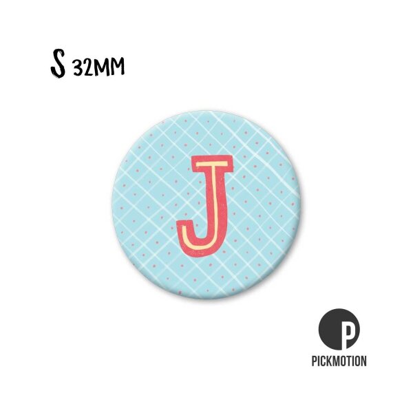 Pickmotion S-Magnet J Buchstabe Ø 32mm Magnet rund