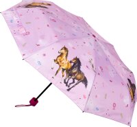CS Taschenschirm - Pferdefreunde Regenschirm lila Pferde