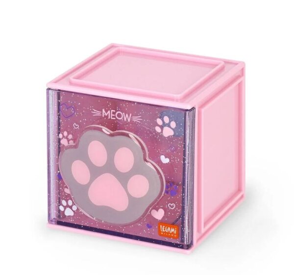 LEGAMI Erweiterbare Schreibtischbox - Cutie Cube Katze rosa
