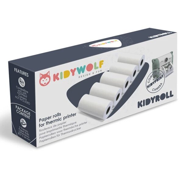 KIDYWOLF Normalpapier zu Sofortbildkamera 5 Rollen Thermopapierrollen