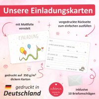 10 Einladungskarten Happy Snake inkl. 10 Briefumschlägen