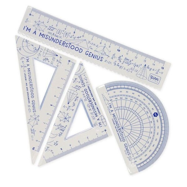 LEGAMI Geometrieset - You Rule! Genius Mathe Lineal, Geodreieck, etc.