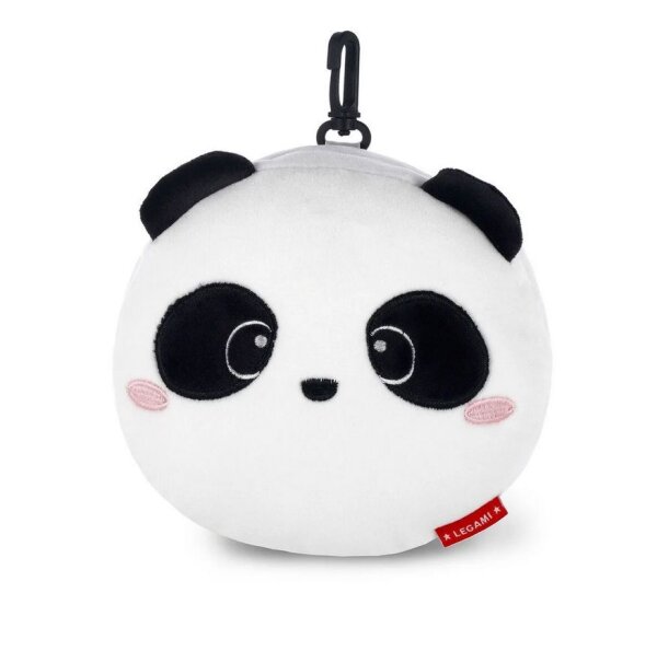 LEGAMI Reisekissen mit Schlafmaske Panda Kissen kuscheliges Fleece