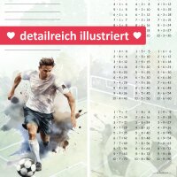 A3 Schreibtischunterlage Papier Fußball mit kleinem 1×1 | 50 Blatt