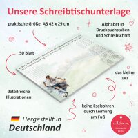 A3 Schreibtischunterlage Papier Fußball mit kleinem 1×1 | 50 Blatt