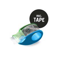 TRENDHAUS Finger Klebeband Abroller inkl. transparentem Tape - blau
