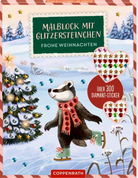 CS Malblock mit Glitzersteinchen: Frohe Weihnachten!