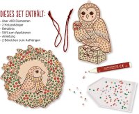 CS Diamond Painting Holzanhänger Eichhörnchen oder Vögel Weihnachten