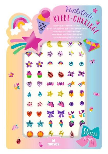 MOSES Funkelnde Klebe Ohrringe 30 Paar Sticker