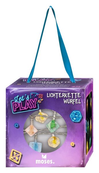 MOSES Lichterkette Spielwürfel – Stimmungslicht für Spieleabende mit leuchtenden Würfeln