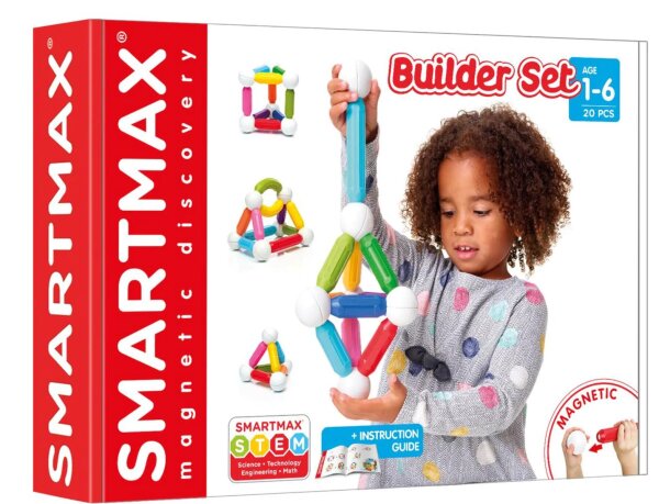 SMARTMAX My First Builder Set magnetische Bausteine 20 Teile Konstruktionsspiel ab 1 Jahr