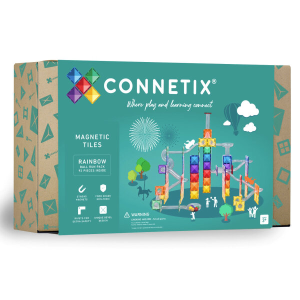 Connetix Magnetbausteine Kugelbahn Rainbow Ball Run Pack 92 Teile