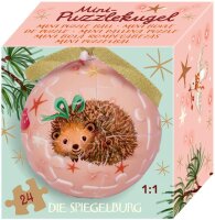 CS Mini-Puzzlekugel - Wintertiere im Weihnachtswald in 3 vers. Designs Igel