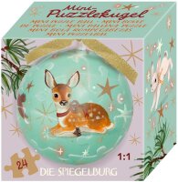 CS Mini-Puzzlekugel - Wintertiere im Weihnachtswald in 3 vers. Designs Igel