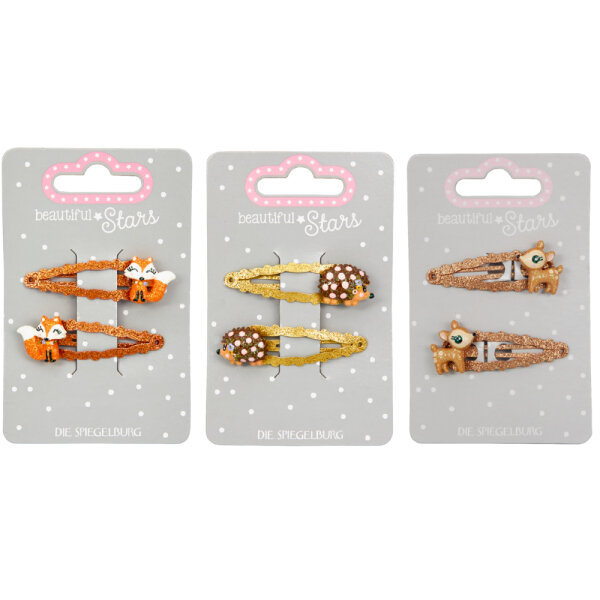 CS Haarclips Reh, Igel oder Fuchs - beautiful Stars Haarspange Haarklammern Fuchs