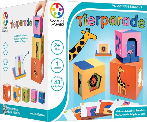 SMART GAMES Tierparade – Farbenfrohes Lernspiel für Kinder ab 2 Jahren