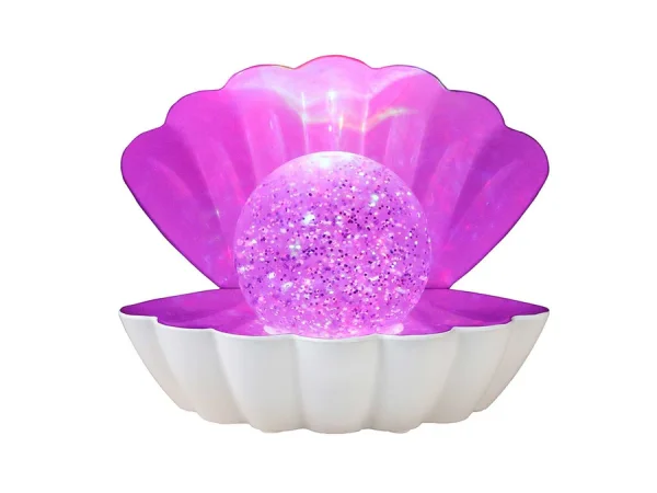 iTotal Muschel Lampe Perlmutt weiß LED Shell Lamp