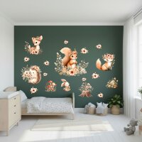 276 Wandtattoo Waldtiere Boho 750 x 420 mm