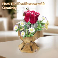 CubicFun 3D Puzzle Blumentopf Rose – 120 Teile