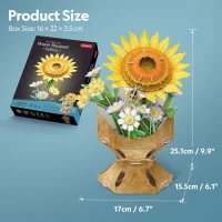 CubicFun 3D Puzzle Blumentopf Sonnenblume – 102 Teile