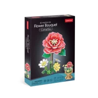 CubicFun 3D Puzzle Blumentopf Kamelie – 109 Teile Bastelset