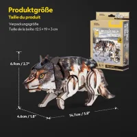 CubicFun 3D Puzzle Wolf – 58 Teile aus Kraftpapier Bastelset