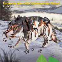 CubicFun 3D Puzzle Wolf – 58 Teile aus Kraftpapier Bastelset
