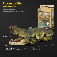 CubicFun 3D Puzzle Krokodil – 54 Teile aus Kraftpapier Bastelset