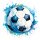 274 Wandtattoo Fußball blau schwarz Fussball