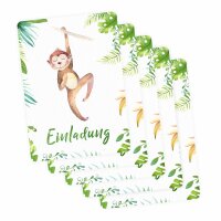 10 Einladungskarten Affe für Kindergeburtstag
