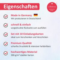 10 Einladungskarten SET Affe, Krokodil, Giraffe, Faultier, Panda für Kindergeburtstag