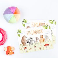 10 Einladungskarten Tierfreunde für Kindergeburtstag
