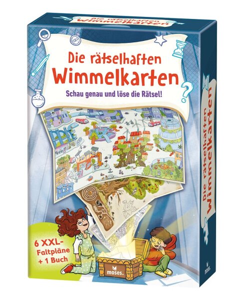 MOSES Die rätselhaften Wimmelkarten - Schau genau und löse die Rätsel!