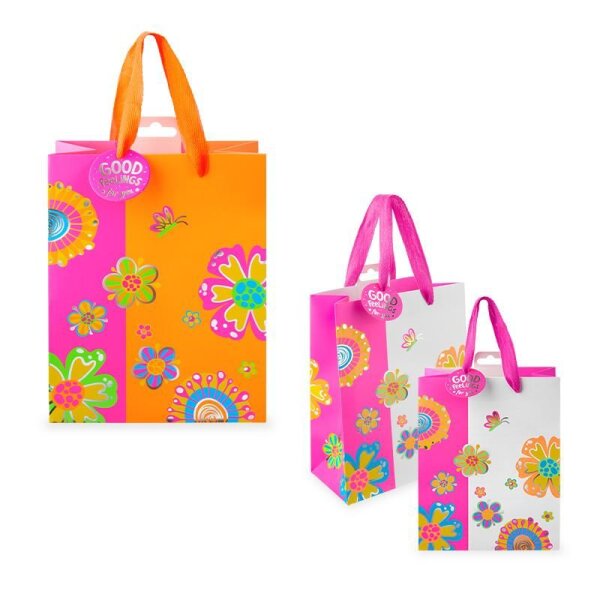 TRENDHAUS Geschenktüte 18x23x10 cm Blumen