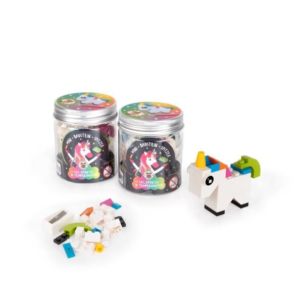 TRENDHAUS Spitzer Mini Baustein Set Einhorn