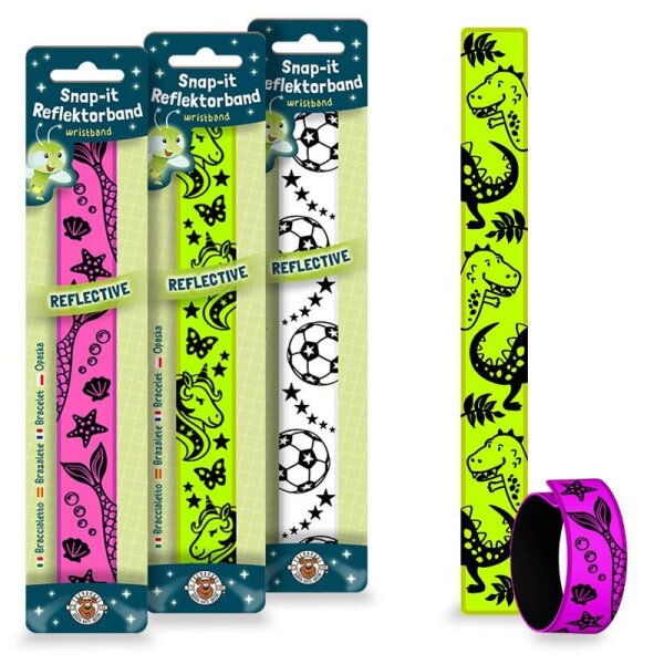 TRENDHAUS Snap-Armband reflektierend versch. Motive