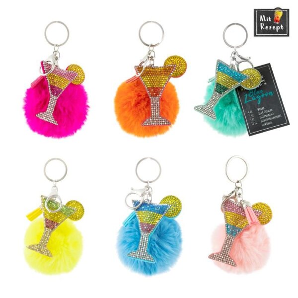 TRENDHAUS Taschenanhänger Anhänger Cocktail versch. Farben