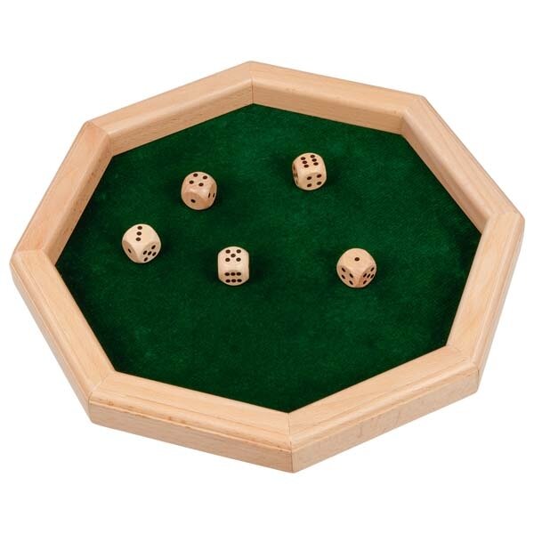 GOKI Würfelteller aus Holz | Praktische Würfelunterlage für Spieleabende