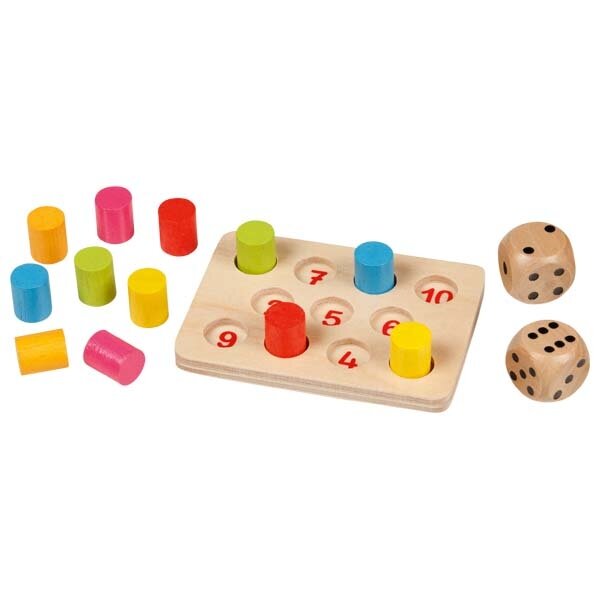 GOKI Mini Würfelspiel Shut the Box | Lernspiel aus Holz für Kinder ab 6 Jahren